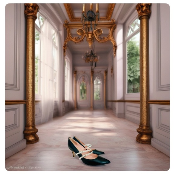 🎉HP🥳 Kate Spade Elpetha Heels in Black w/ Black Sparkle Heel & Cream Dbl Strap - Picture 11 of 16